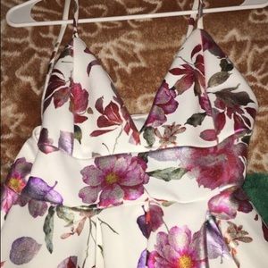 White, purp, &’ pink floral spaghetti strap